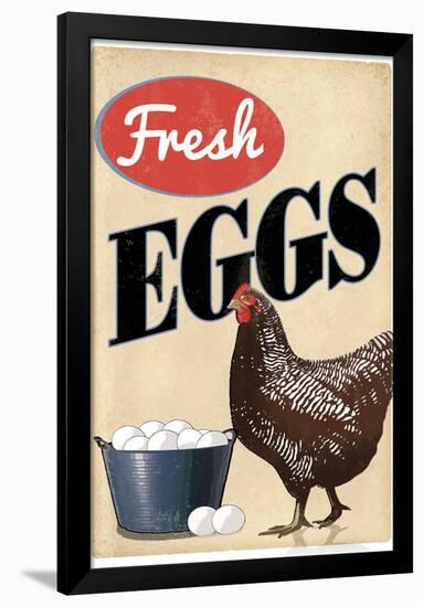 Fresh Eggs Chicken Hen-null-Framed Poster