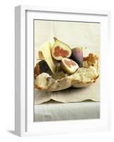 Fresh Figs and Cheese on Rustic White Bread-Ellen Silverman-Framed Photographic Print