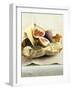 Fresh Figs and Cheese on Rustic White Bread-Ellen Silverman-Framed Photographic Print