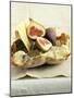 Fresh Figs and Cheese on Rustic White Bread-Ellen Silverman-Mounted Photographic Print