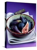 Fresh Figs in a China Bowl on a Cloth, Knife-Peter Howard Smith-Stretched Canvas