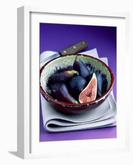 Fresh Figs in a China Bowl on a Cloth, Knife-Peter Howard Smith-Framed Photographic Print