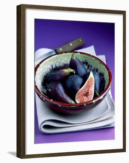 Fresh Figs in a China Bowl on a Cloth, Knife-Peter Howard Smith-Framed Photographic Print