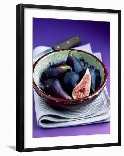 Fresh Figs in a China Bowl on a Cloth, Knife-Peter Howard Smith-Framed Photographic Print