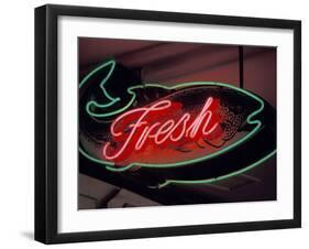 Fresh Fish Sign at Pike Place Market, Seattle, Washington, USA-Merrill Images-Framed Premium Photographic Print