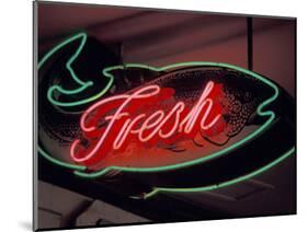 Fresh Fish Sign at Pike Place Market, Seattle, Washington, USA-Merrill Images-Mounted Photographic Print