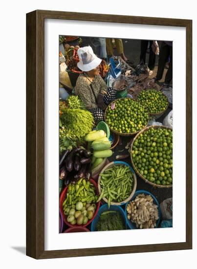 Fresh Fruit and Vegetables at Food Market, Phnom Penh, Cambodia, Indochina, Southeast Asia, Asia-Ben Pipe-Framed Photographic Print