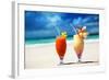 Fresh Fruit Juices on a Tropical Beach-Iakov Kalinin-Framed Photographic Print