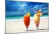 Fresh Fruit Juices on a Tropical Beach-Iakov Kalinin-Mounted Photographic Print