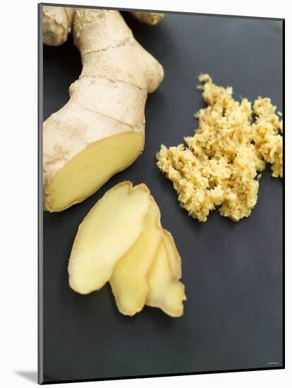 Fresh Ginger Root in Slices and Grated-Winfried Heinze-Mounted Photographic Print