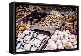 Fresh Hanukkah Cakes in the Market in Israel-Curioso Travel Photography-Framed Stretched Canvas