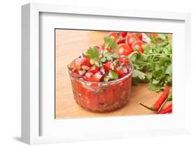 Fresh Hot Raw Salsa with Tomatoes, Onions, Chili and Cilantro-Olgany-Framed Photographic Print