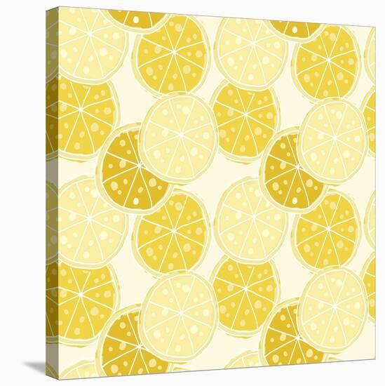 Fresh Lemonade Pattern-Lauren Ramer-Stretched Canvas