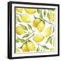 Fresh Lemons, Tree Branches, and Green Leaves-Maria Mirnaya-Framed Art Print