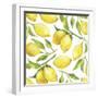 Fresh Lemons, Tree Branches, and Green Leaves-Maria Mirnaya-Framed Art Print