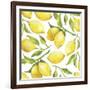 Fresh Lemons, Tree Branches, and Green Leaves-Maria Mirnaya-Framed Art Print