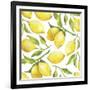 Fresh Lemons, Tree Branches, and Green Leaves-Maria Mirnaya-Framed Art Print