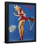 Fresh Lobster Blonde Waitress Pinched Retro Art Print Poster-null-Framed Poster