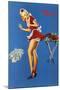 Fresh Lobster Blonde Waitress Pinched Retro Art Print Poster-null-Mounted Poster