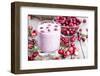 Fresh Made Cranberry Milkshake-HandmadePictures-Framed Photographic Print