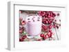 Fresh Made Cranberry Milkshake-HandmadePictures-Framed Photographic Print