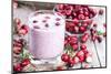 Fresh Made Cranberry Milkshake-HandmadePictures-Mounted Photographic Print