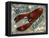 Fresh Maine Lobster Sign-Old Red Truck-Framed Stretched Canvas