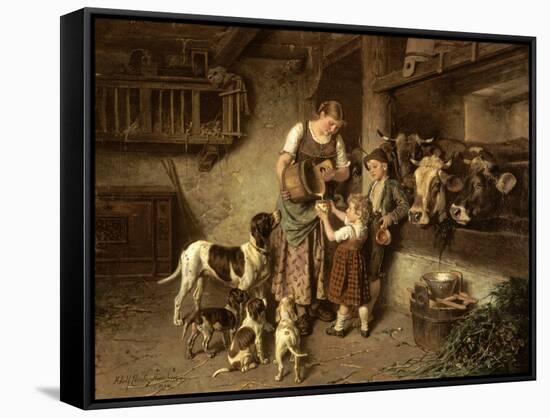Fresh Milk, 1894-Adolph Eberle-Framed Stretched Canvas