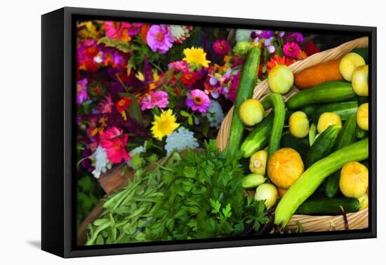 Fresh Organic Vegetables at a Farmers' Market, Savannah, Georgia, USA-Joanne Wells-Framed Stretched Canvas