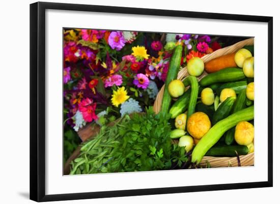 Fresh Organic Vegetables at a Farmers' Market, Savannah, Georgia, USA-Joanne Wells-Framed Photographic Print