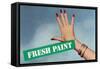 Fresh Paint with Hand, Retro-null-Framed Stretched Canvas
