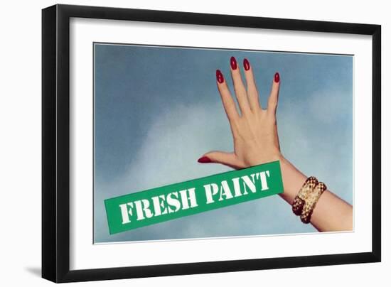 Fresh Paint with Hand, Retro-null-Framed Art Print