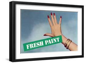 Fresh Paint with Hand, Retro-null-Framed Art Print