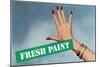 Fresh Paint with Hand, Retro-null-Mounted Art Print