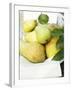 Fresh Pears with Leaves in Bowl-null-Framed Photographic Print