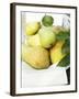 Fresh Pears with Leaves in Bowl-null-Framed Photographic Print