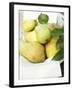 Fresh Pears with Leaves in Bowl-null-Framed Photographic Print