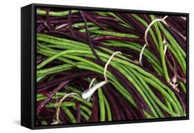 Fresh Peas at a Farmers' Market, Savannah, Georgia, USA-Joanne Wells-Framed Stretched Canvas