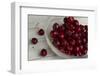 Fresh, Pitted Red Cherries in a Glass Bowl-Cynthia Classen-Framed Photographic Print