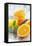 Fresh Pressed Orange Juice and Oranges-Jana Ihle-Framed Stretched Canvas