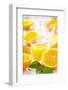 Fresh Pressed Orange Juice and Oranges-Jana Ihle-Framed Photographic Print