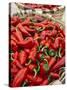 Fresh Red Chili Peppers in Baskets-Joerg Lehmann-Stretched Canvas