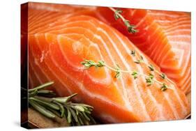 Fresh Salmon. Macro-Utima-Stretched Canvas