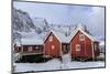 Fresh Snow Covering the Typical Norwegian Homes, the Rorbu, in the Lofoten Islands, Arctic, Norway-Roberto Moiola-Mounted Photographic Print