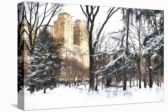 Fresh snow in Central Park-Philippe Hugonnard-Stretched Canvas