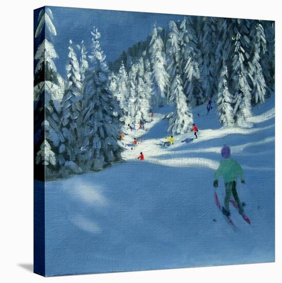 Fresh Snow, Morzine, France-Andrew Macara-Stretched Canvas