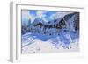 Fresh Snow, Morzine Village, 2015-Andrew Macara-Framed Giclee Print