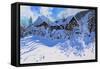 Fresh Snow, Morzine Village, 2015-Andrew Macara-Framed Stretched Canvas