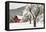 Fresh Snow on Red Barn Near Salmo, British Columbia, Canada-Chuck Haney-Framed Stretched Canvas