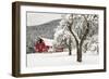 Fresh Snow on Red Barn Near Salmo, British Columbia, Canada-Chuck Haney-Framed Photographic Print